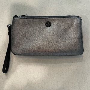lululemon athletica Metallic Silver Wristlet Clutch